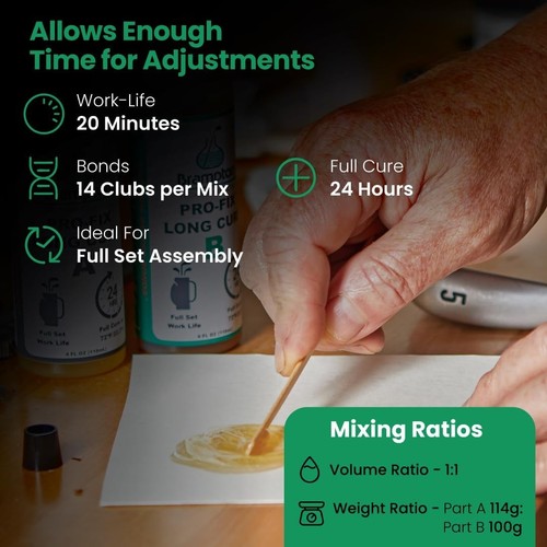 PRO-FIX Long Cure Golf Epoxy, 20-Min Full-Set Work Life, Extra Strength, Impa... - 第 4/8 張圖片