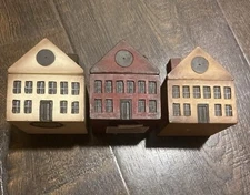 Set Of 3 Votive Candle Holders Folk Art Primitive Country Farm Colonial Decor