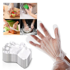 100-500 Disposable Plastic Gloves PE Polythene Clear Catering Food Car Safe Prep