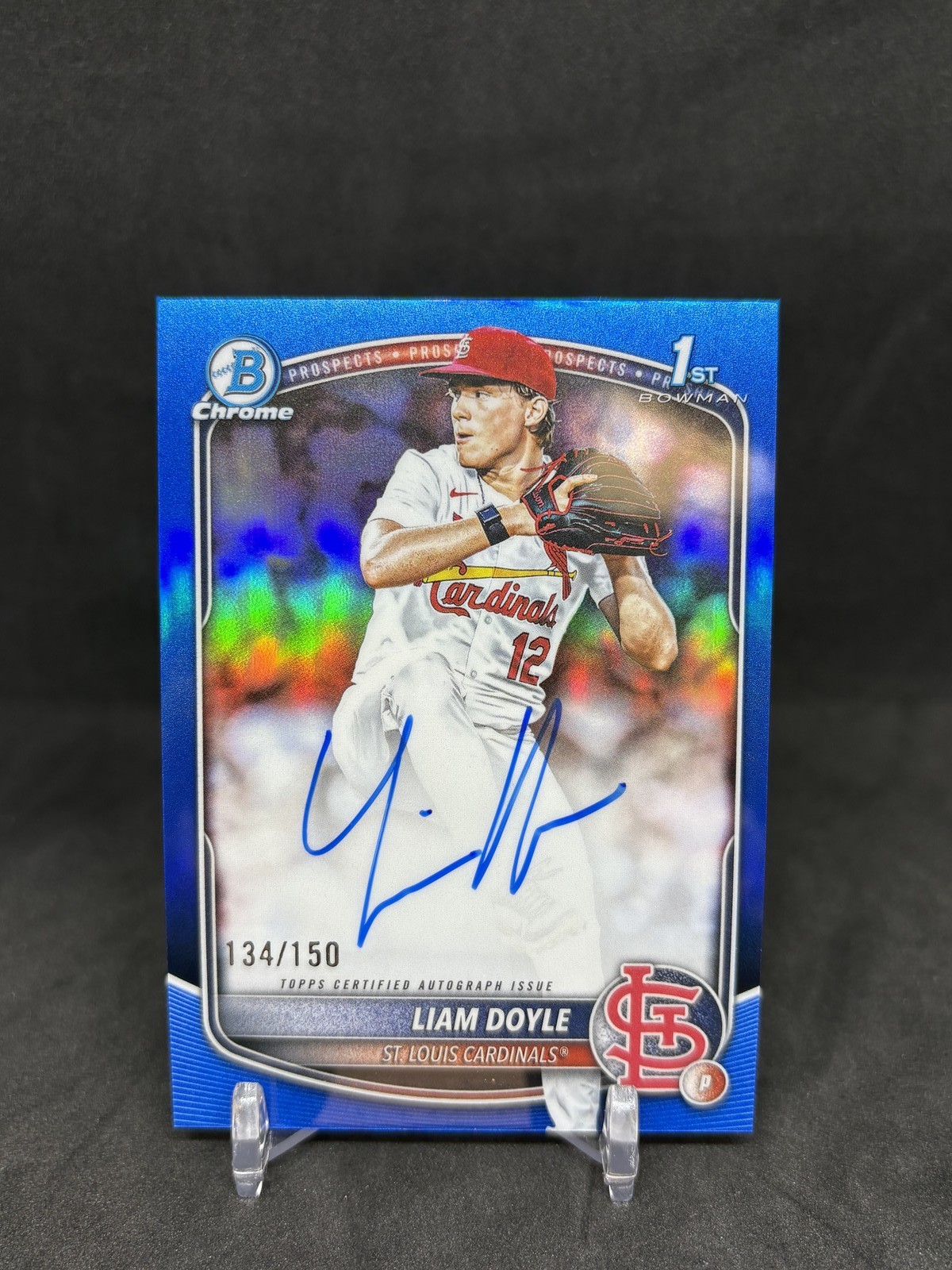 2025 Bowman Draft #CPA-LD Liam Doyle Chrome 1st True Blue Refractor Auto /150