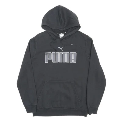 PUMA Hoodie Homme Noir Coton Mélangé Col Rond Sweat à Capuche S - Photo 1/4