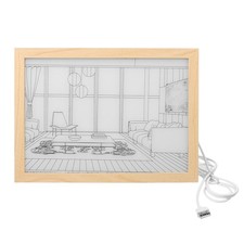 Image of Night Lamp Photo Frame Led Picture Light up Desk Frames for Office