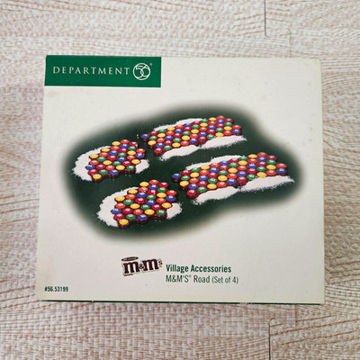 Department 56 M&M's Village Accessories Road Set 4pc Boxed Ceramic Multicolor