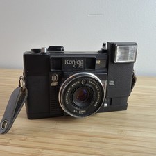 Konica C35 AF Black 35mm Film Camera w/38mm F2.8 HEXANON Lens - For Parts/Repair