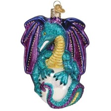 Old World Christmas Glass Blown Ornament, Fantasy Dragon With OWC Gift Box 