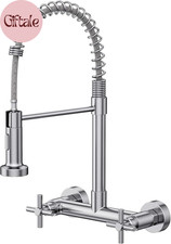Wall Mount Kitchen Faucet, Brushed Nickel Kitchen Sink Faucet, 8 Inch 2 Handle
