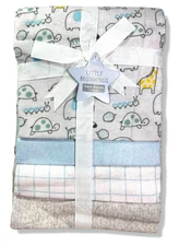 RECEIVING X4 - LITTLE BEGINNINGS BOYS 253 - TURTLE - BLANKETS COTTON 4 PACK BABY