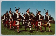 Girls  Highland Pipe Band New Glasgow Nova Scotia Postcard Canada Mirro-Krome