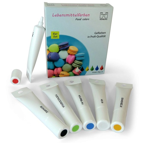 Wenburg Lebensmittelfarbe 6er Set Gel Farbe Kuchen Torten Dekoration Backen Deko - Bild 1 von 7
