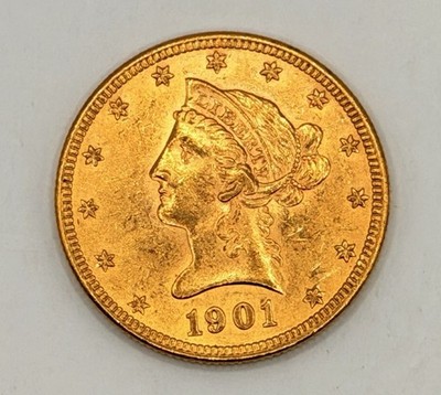 1901-P $10 Liberty Head (Coronet) Gold Eagle .48375 Troy Oz Of Gold