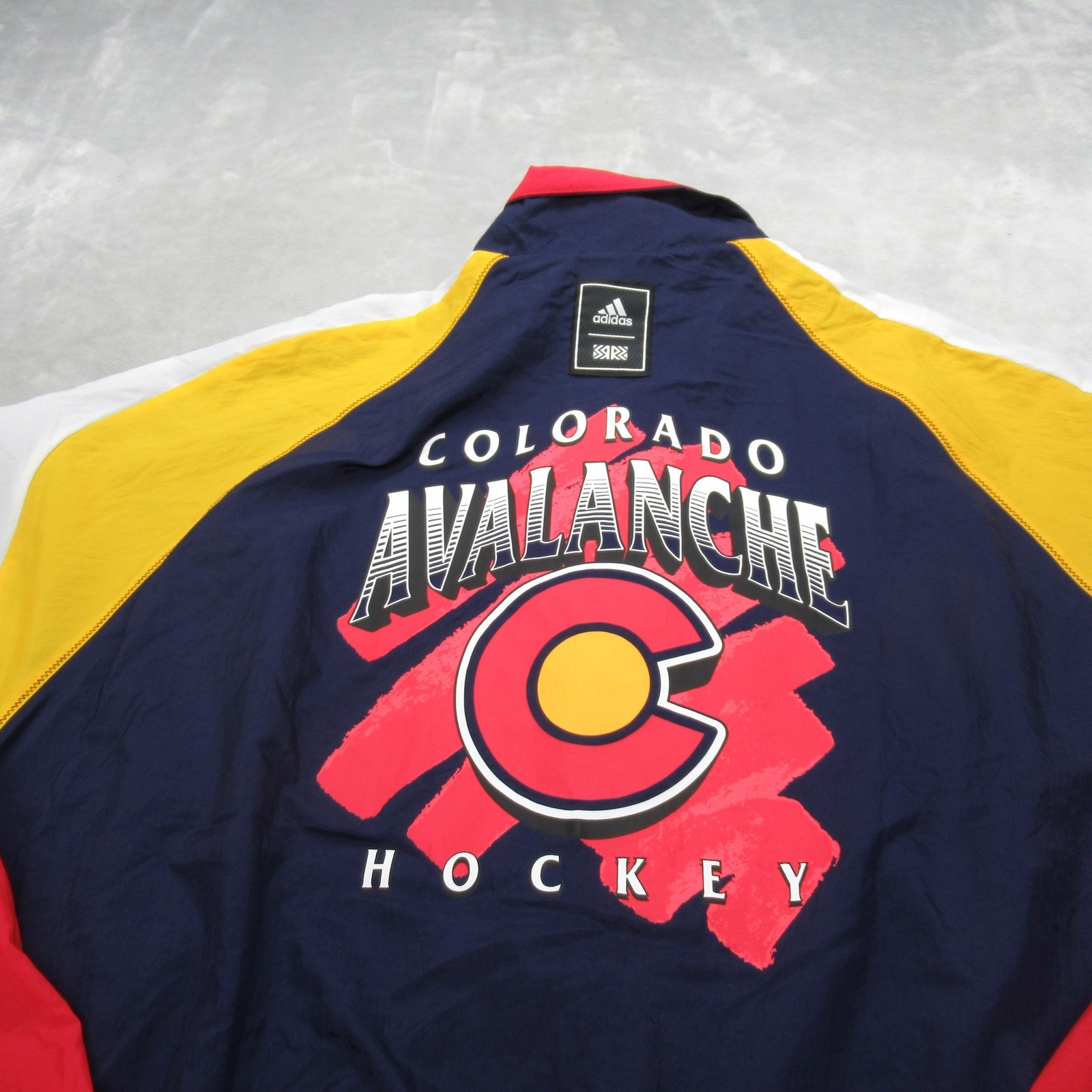 Colorado Avalanche Jacket Mens XL Player Issue Adidas NHL Navy Lightweight Wind thumbnail 2