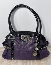 Kathy Van Zeeland Double Handle Purse Shoulder Bag with Charms Double ZIP READ