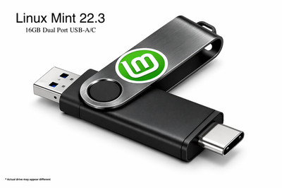 Linux Mint 22.3 64 Bit Bootable 16GB USB Flash Drive And Print Guide
