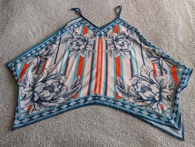  B2G1 3/$20  Jealous Tomato Red Turquoise Handkerchief Tank Size XL NWOT