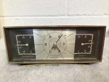 Vintage Airguide Barometer Thermometer Humidity Chicago USA Mid Century MCM