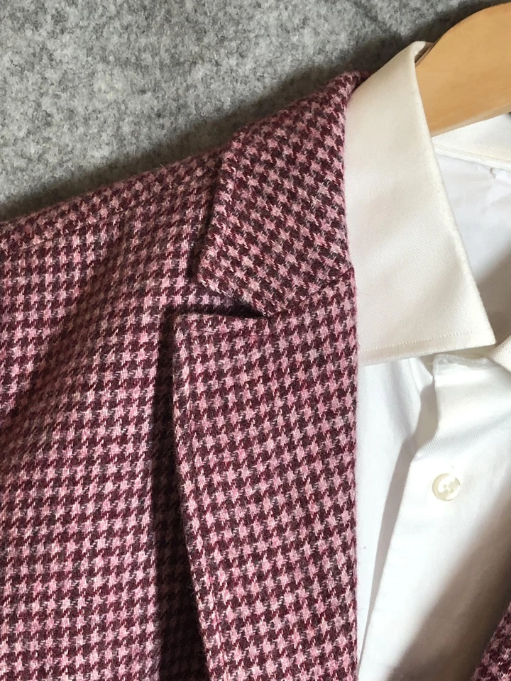 Blazer Talbots Mujer 20W Rosa Pata de Gallo Mezcla Lana Dos Botones Forrados Bolsillos Foto 2 de 4