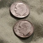 2 Roosevelt Silver Dimes 1957 1960 USA Coins Lot