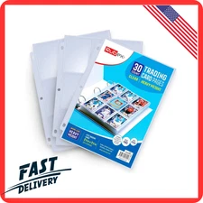540 Pockets Card Sleeves Binder Sheets Baseball Card Sleeves Pages for 3 Ring...