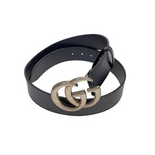Used GUCCI  Belt GG Marmont/Leather/BLK/Men's
