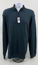Van Heusen Modern Quarter Zip Heather Turquoise Pullover Sweater Mens XL NWT
