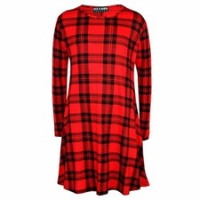 Kids Girls Swing Dress Tartan Print Stylish Fashion Dresses New Age 3-13 Years