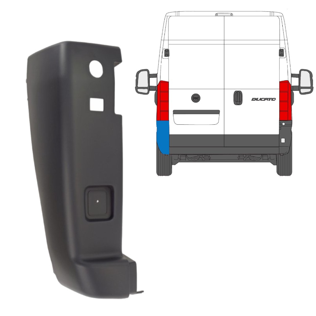 Rear bumper corner for Peugeot Boxer 2006-2014 / Left