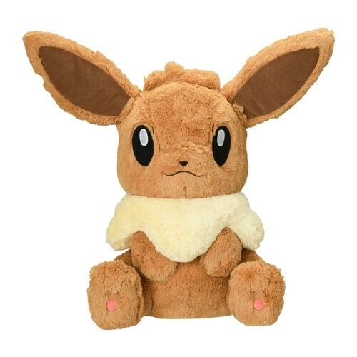 Pokemon Center Original Big Fluffy Plushie Eevee Plush Doll Eevee