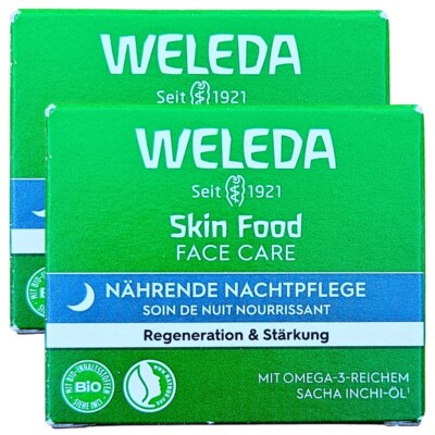 2 x WELEDA Skin Food Nährende Nachtpflege Regeneration & Stärkung 40ml