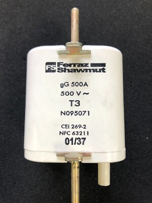 x1 FERRAZ SHAWMUT N095071 NFC 63211 T3 SICHERUNG CEI 269.2 500V gG 500AMP