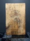 Vintage Mobiloil Wooden Crate Oil & Gas Advertising Sign Gargoyle Vacuum Oil USA