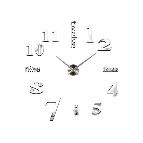 7 Types 3D Mirror Surface Large Wall Clock DIY Sticker Office HomeShop Art Decor - Picture 14 of 32