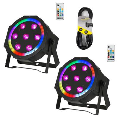 2 x Equinox Eclipse Slim Profile Par Can mit DMX Kabel DJ Uplighter Disco