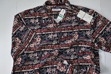 Tommy Bahama Camp Shirt Postcard Paradise Hawaii 100 Silk SS New Extra Large XL