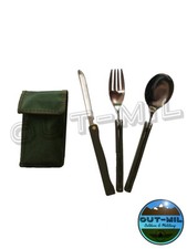 Kit posate pieghevoli da campeggio verde escursionismo tempo libero