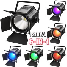 200W RGBWA UV COB LED Par Light DMX Stage Wash Lighting DJ Disco Party w/Cover