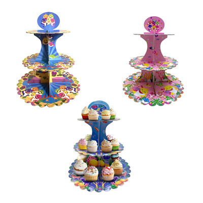 AEX 3 Ebenen Kuchenständer Kinder Party Hochzeit Hai Motiv Cupcake Dessert Halter