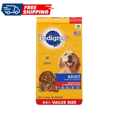 Pedigree Complete Nutrition Grilled Steak & Vegetable Dry Dog Food , 44 lb Bag
