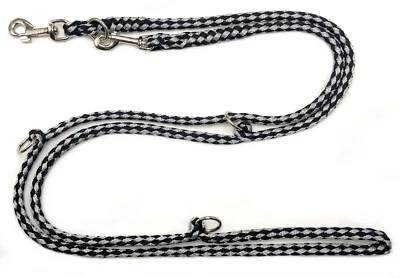 ELROPET® Hundeleine Doppelleine schwarz-grau 2m 2,40m 2,80m 3,50m 5m 3-5fach verstellbar