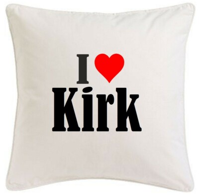KISSENBEZUG I LOVE KIRK 40CMX40CM AUS MIKROFASER
