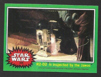 (CB3) R2-D2 INSPECTED BY JAWAS #228 Star Wars 1977 Topps Trading Cards US GREEN