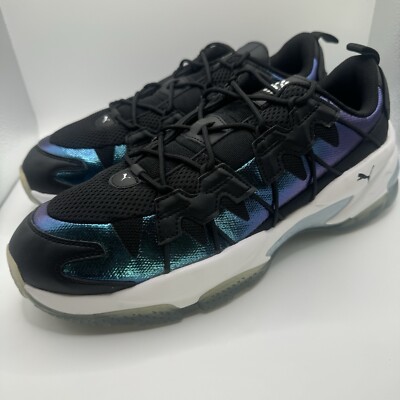 Puma LQD Cell Omega Iridescent Size 12 Black White Chameleon Sneakers 371463 01 