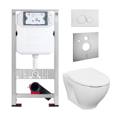 WC Vorwandelement  Set  mit Spülkasten Design Wand WC spülrandlos