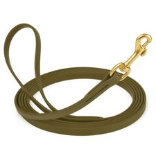 Dog Pet Leash Olive Drab Green w/ Brass Hardware W 1/2" - L20'