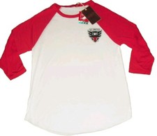 Dc United Mls Womens Raglan 3/4 Sleeves Shirt Soccer Mitchell  Ness sz. Small