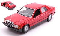 Burago 1/24 Mercedes 190E 1987 Rot Modellbau Statisches Modell Diecast