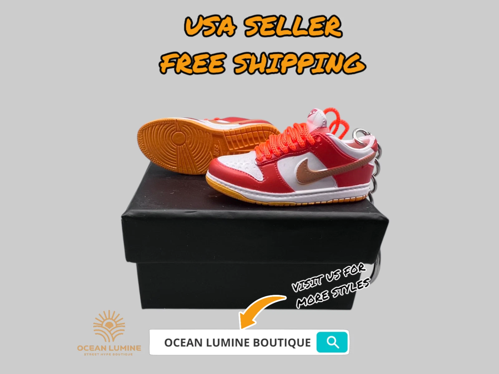 SB Dunk Low Mini Porte clés Baskets 3D, Baskets Basketball Boîte de Collection Options