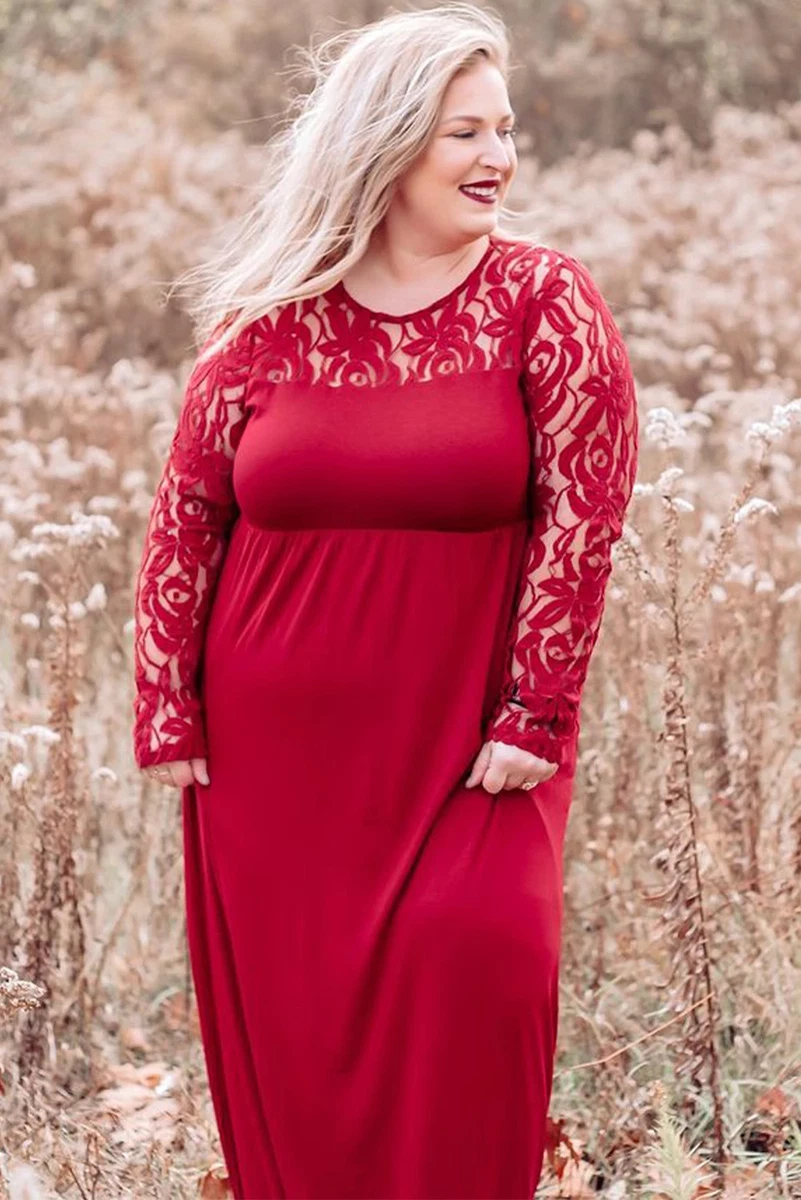 plus size lace maxi dress