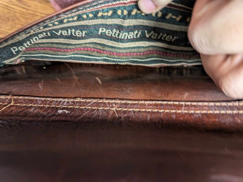 Bolso/bolso mensajero vintage de cuero marrón Pettinati Firenze Simard para médicos-italiano - Imagen 11 de 16