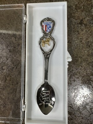 Alaska Iditarod Dog Sled Race Collector Spoon  Logo and Dangling Dog Silver 
