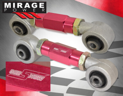 For 93-97 Civic Del Sol 2DR JDM 2PCS Adjustable Rear Suspension Toe Arm Kit Red